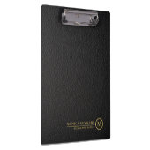 Minimalistischer Schwarz-Leder-Text, benutzerdefin Klemmbrett (Rechts)