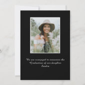 Minimalistischer Schwarz-Rahmen-Abschluss für weiß Ankündigung (Rückseite)