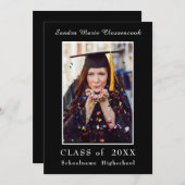 Minimalistischer Schwarz-Rahmen-Abschluss für weiß Ankündigung (Vorne/Hinten)