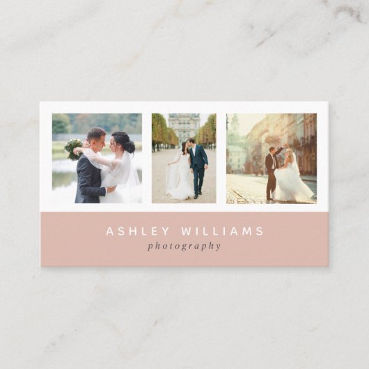 Minimalistischer Schwarz-Rosa-Fotograf Visitenkarte (Vorderseite)