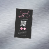Minimalistischer schwarz rosa Qr-Code Verbindung m Magnetische Visitenkarte (Beispiel)