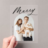 Minimalistischer Schwarz-Script-Arch Foto Holiday Acryleinladungen (Insitu (Handheld))