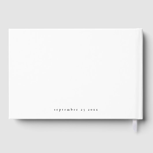 Minimalistischer Schwarz-Script-Graduate White Abs Gästebuch (Rückseite)