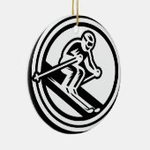 Minimalistischer Schwarz-Weiß-Abfahrtsski in Aktio Keramik Ornament (Rechts)