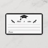 Minimalistischer Schwarz-Weiß-Abschluss Begleitkarte (Vorderseite)