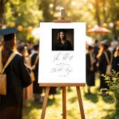 Minimalistischer Schwarz-Weiß-Abschluss Empfang Poster