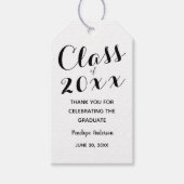 Minimalistischer Schwarz-Weiß-Abschluss Geschenkanhänger (Vorderseite)