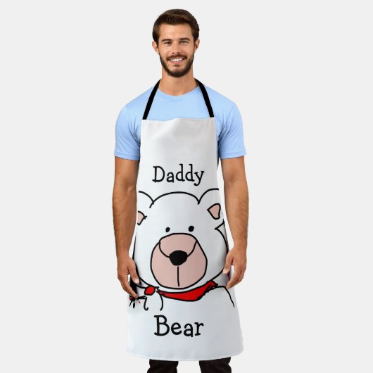 Minimalistischer Schwarz-Weiß-Daddy Schürze (Getragen)