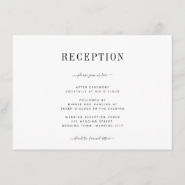 Minimalistischer Schwarz-Weiß-Empfang Begleitkarte