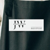 Minimalistischer Schwarz-Weiß-Friseur Schönheitssa Namenschild