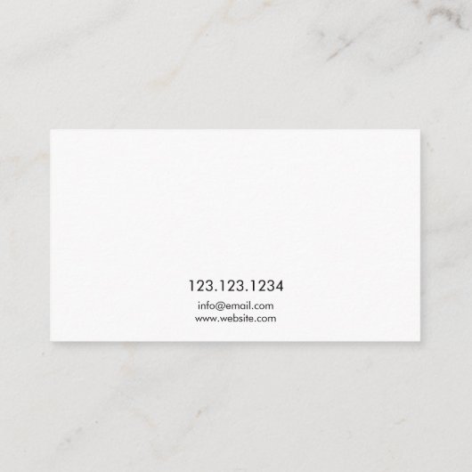 Minimalistischer Schwarz/Weiß-Gabel Persönlicher K Visitenkarte (Rückseite)