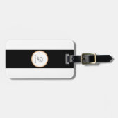 Minimalistischer Schwarz, Weiß, Gold, Schlichter G Gepäckanhänger (Vorderseite horizontal)