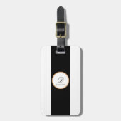 Minimalistischer Schwarz, Weiß, Gold, Schlichter G Gepäckanhänger (Vorderseite vertikal)
