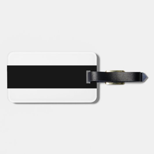 Minimalistischer Schwarz, Weiß, Gold, Schlichter G Gepäckanhänger (Rückseite horizontal)