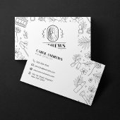 Minimalistischer Schwarz-Weiß-Haartrockner Visitenkarte