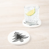 Minimalistischer Schwarz-Weiß-Ikonischer Weihnacht Getränkeuntersetzer (Seite)