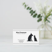 Minimalistischer Schwarz-Weiß-Katze Tierarzt Visitenkarte (Stehend Vorderseite)