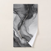 Minimalistischer Schwarz-Weiß-Marmor Badhandtuch Set (Handtuch)