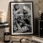 Minimalistischer Schwarz-Weiß-Monochrom-Modeposter Poster