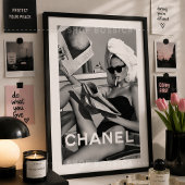 Minimalistischer Schwarz-Weiß-Monochrom-Modeposter Poster