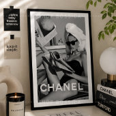 Minimalistischer Schwarz-Weiß-Monochrom-Modeposter Poster