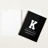 Minimalistischer Schwarz-Weiß-Monogramm-Etuis-Ma Planer (Anzeige)