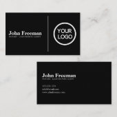 Minimalistischer Schwarz-Weiß-Notar-Signatur-Agent Visitenkarte (Vorne/Hinten)