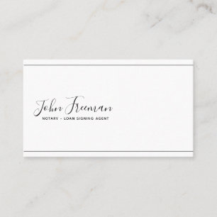 Minimalistischer Schwarz-Weiß-Notar Visitenkarte