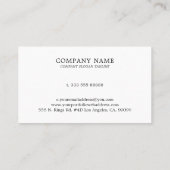 Minimalistischer Schwarz-Weiß-Real-Anwesen-Agent Terminkarte (Rückseite)