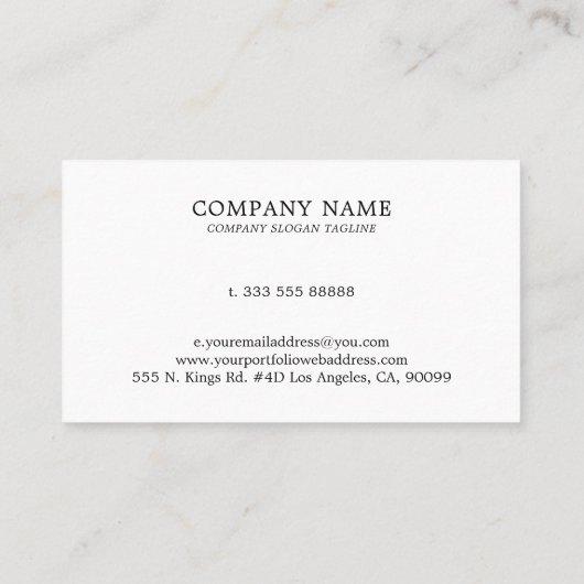 Minimalistischer Schwarz-Weiß-Real-Anwesen-Agent Terminkarte (Rückseite)