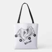 Minimalistischer Schwarz-weiß Roller Skaten-Skate Tasche (Rückseite)