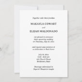 Minimalistischer Schwarz-Weiß-Tempel-Hochzeitsempf Einladung (Vorderseite)