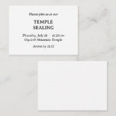 Minimalistischer Schwarz-Weiß-Tempel-Sealing-Einla Begleitkarte (Vorne/Hinten)