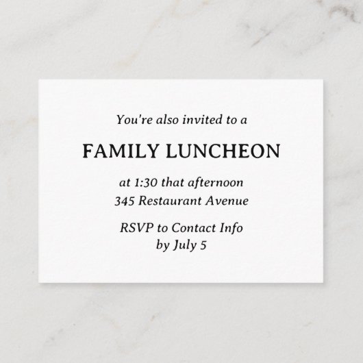 Minimalistischer Schwarz-Weiß-Tempel und Einladung (Rückseite)