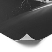 Minimalistischer Schwarz-Weiß-Wasserfall Poster (Ecke)