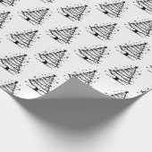 Minimalistischer Schwarz-Weiß-Weihnachtsbaum Geschenkpapier (Ecke)