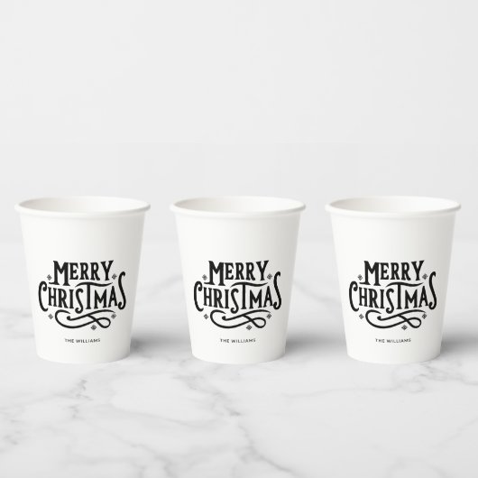 Minimalistischer Schwarz-Weiß-Weihnachtskalender Pappbecher (Multi)
