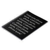 Minimalistischer Schwarz-weißer benutzerdefinierte Notizblock (Linke Seite)