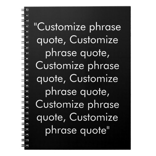 Minimalistischer Schwarz-weißer benutzerdefinierte Notizblock (Vorderseite)