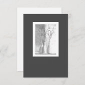 Minimalistischer Schwarz-weißer Bleistift Zeichnen Dankeskarte (Vorne/Hinten)