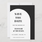 Minimalistischer Schwarz-weißer Boulevard Save The Date (Vorderseite)