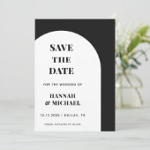 Minimalistischer Schwarz-weißer Boulevard Save The Date (Stehend Vorderseite)