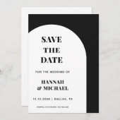 Minimalistischer Schwarz-weißer Boulevard Save The Date (Vorne/Hinten)
