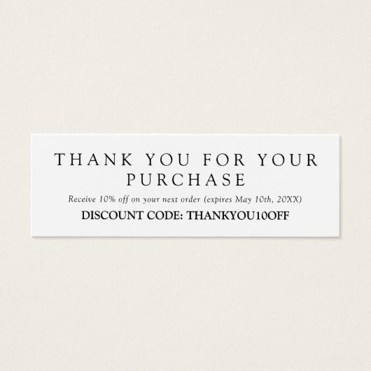 Minimalistischer Schwarz-weißer Diskontsatz (Vorderseite)