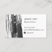 Minimalistischer Schwarz-weißer Farbstreifen Visitenkarte (Rückseite)