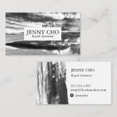 Minimalistischer Schwarz-weißer Farbstreifen Visitenkarte (Vorne/Hinten)