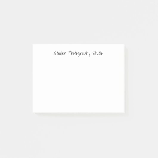 Minimalistischer Schwarz-weißer handgeschriebener  Post-it Klebezettel (Vorderseite)