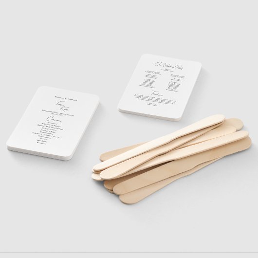 Minimalistischer Schwarz-weißer Hochzeitslüfter Fächer (Non-assembled)