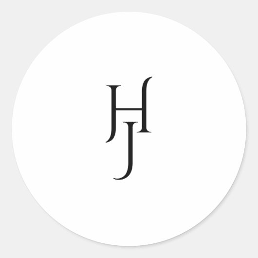 Minimalistischer Schwarz-weißer Hochzeitsticker Runder Aufkleber (Vorderseite)