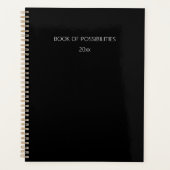 Minimalistischer Schwarz-weißer individuell anpass Planer (Vorderseite)